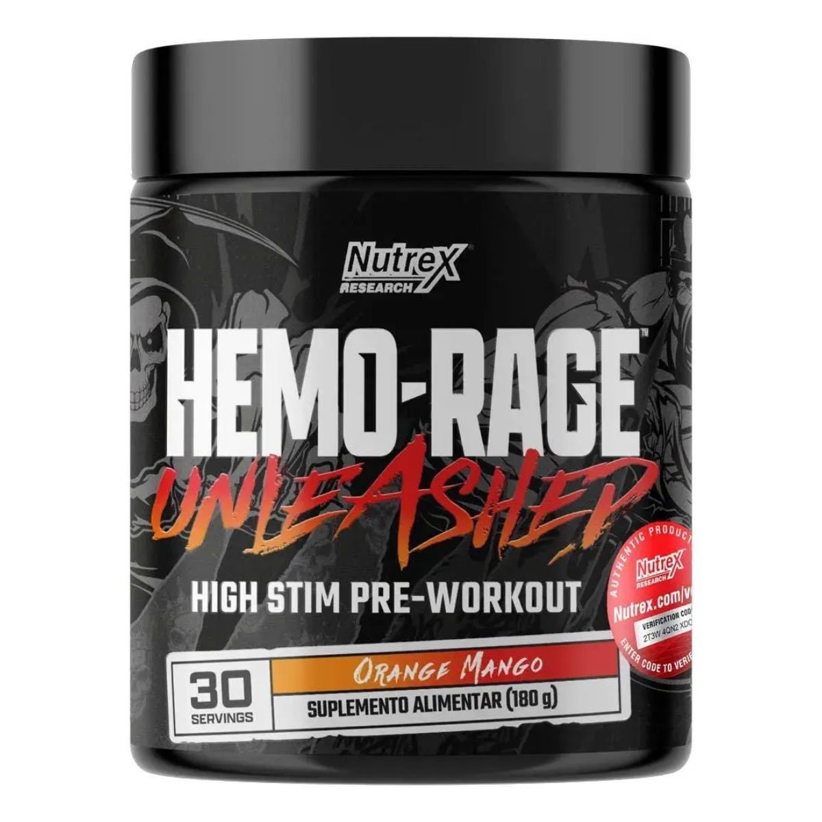 HEMO RAGE UNLEASHED 180G - NUTREX - MANGA COM LARANJA