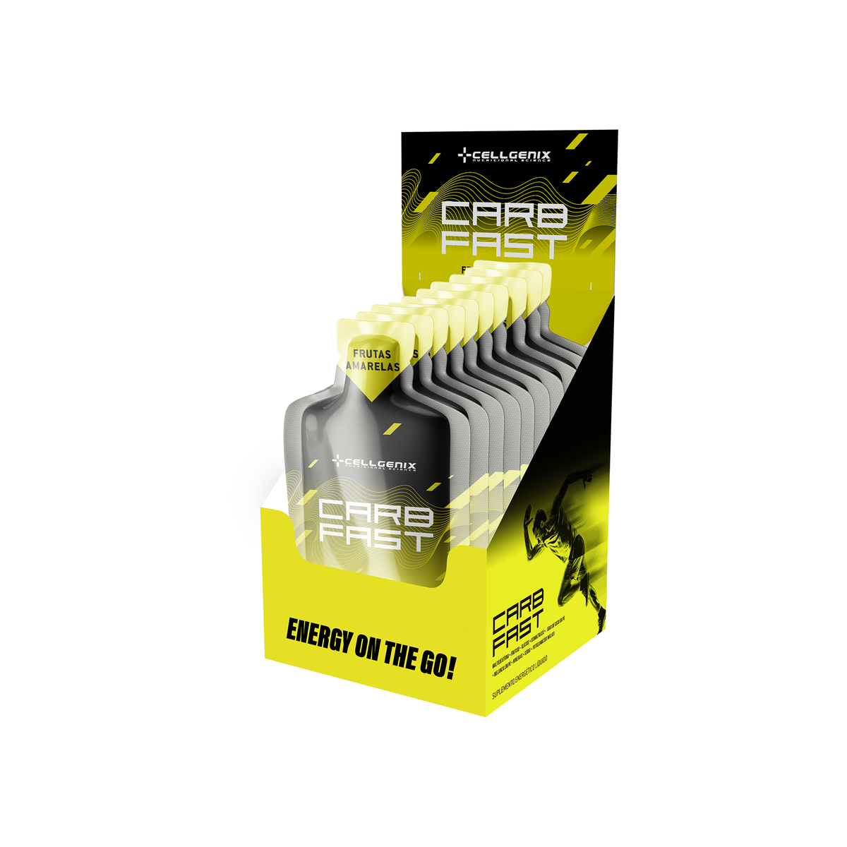 CARBFAST GEL DISPLAY C/10 SACHES - CELLGENIX - FRUTAS AMARELAS